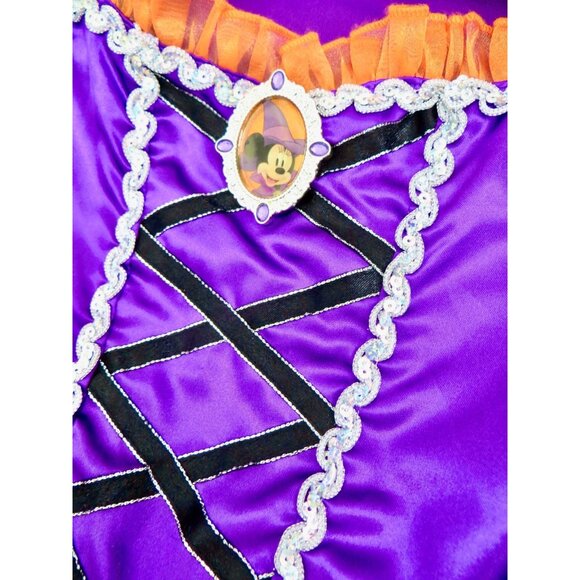 NEW! Minnie Mouse Disney Witch Halloween Dress Cosplay Costume Purple SZ 9-10 Y - Picture 7 of 10